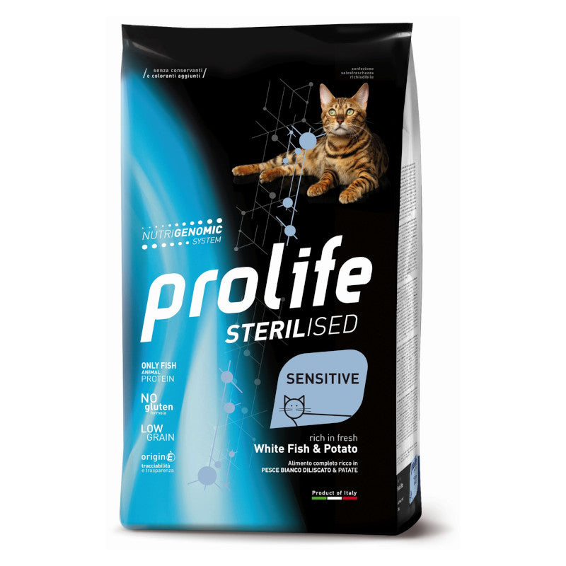 Prolife Sterilised Grain Free Pesce Bianco&Patate 7 kg Crocchette per Gatti Prolife Sterilised Grain Free Pesce Bianco&Patate 7 kg Crocchette per Gatti